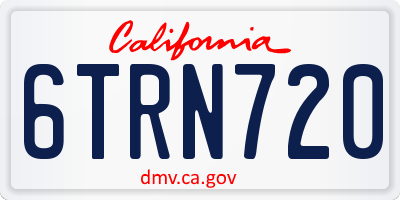 CA license plate 6TRN720
