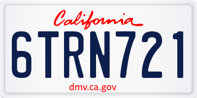 CA license plate 6TRN721
