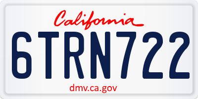 CA license plate 6TRN722