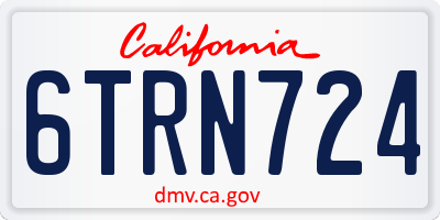 CA license plate 6TRN724