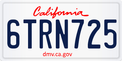 CA license plate 6TRN725