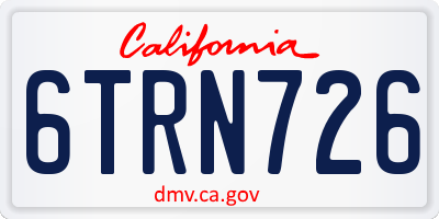 CA license plate 6TRN726