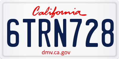 CA license plate 6TRN728