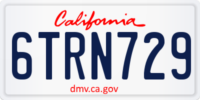 CA license plate 6TRN729