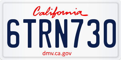 CA license plate 6TRN730