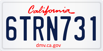 CA license plate 6TRN731