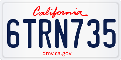 CA license plate 6TRN735