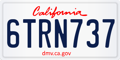CA license plate 6TRN737