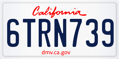 CA license plate 6TRN739