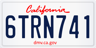 CA license plate 6TRN741