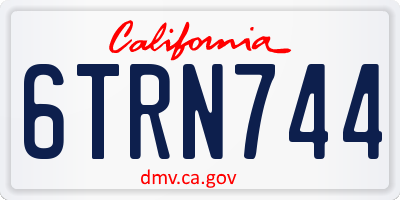 CA license plate 6TRN744