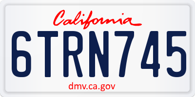 CA license plate 6TRN745