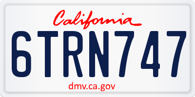 CA license plate 6TRN747
