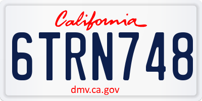 CA license plate 6TRN748