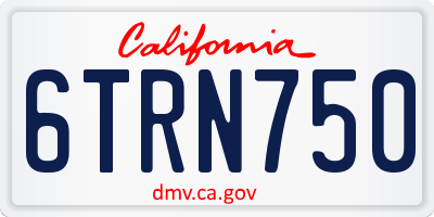 CA license plate 6TRN750