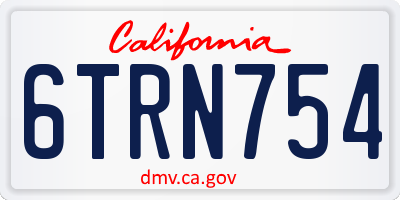 CA license plate 6TRN754