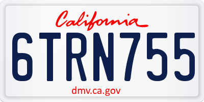CA license plate 6TRN755