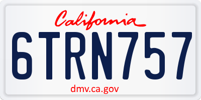 CA license plate 6TRN757