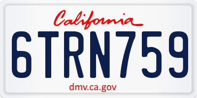 CA license plate 6TRN759