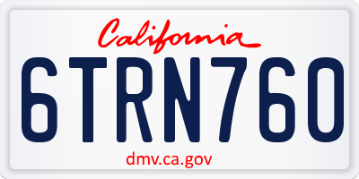 CA license plate 6TRN760