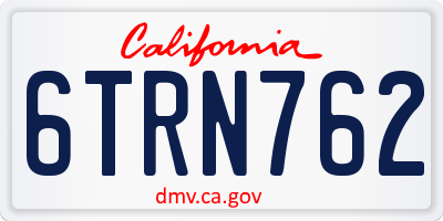 CA license plate 6TRN762