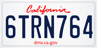 CA license plate 6TRN764