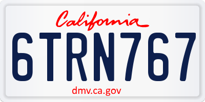 CA license plate 6TRN767