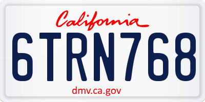 CA license plate 6TRN768