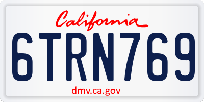 CA license plate 6TRN769