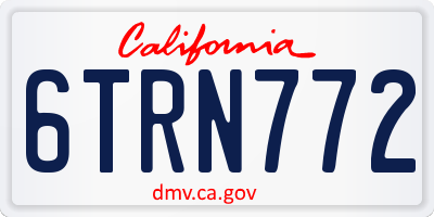 CA license plate 6TRN772