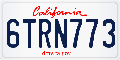 CA license plate 6TRN773