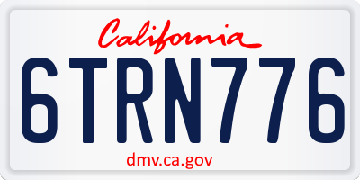 CA license plate 6TRN776