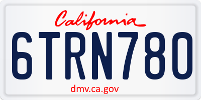 CA license plate 6TRN780