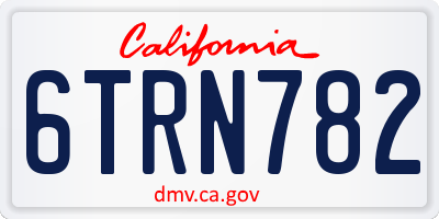CA license plate 6TRN782