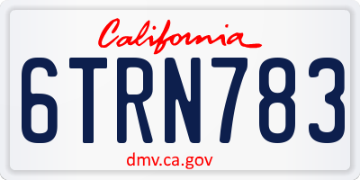 CA license plate 6TRN783