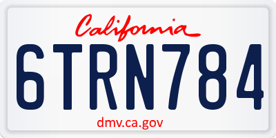 CA license plate 6TRN784