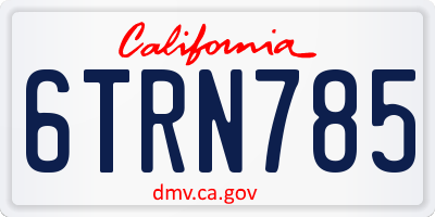 CA license plate 6TRN785