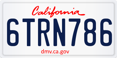 CA license plate 6TRN786