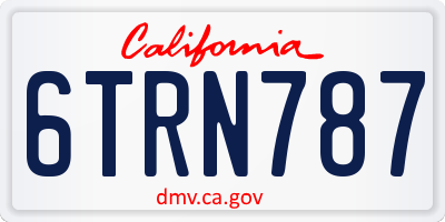 CA license plate 6TRN787