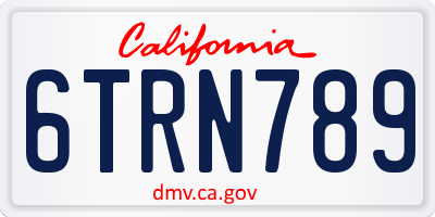 CA license plate 6TRN789