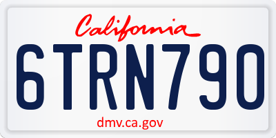 CA license plate 6TRN790
