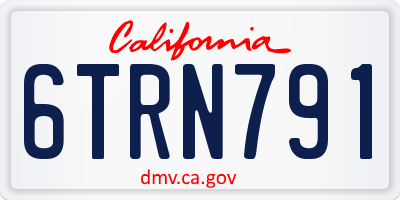 CA license plate 6TRN791