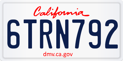 CA license plate 6TRN792