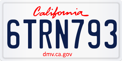 CA license plate 6TRN793