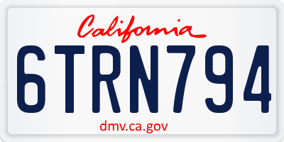 CA license plate 6TRN794