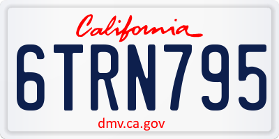 CA license plate 6TRN795