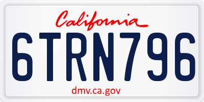 CA license plate 6TRN796