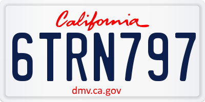 CA license plate 6TRN797