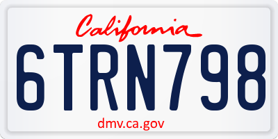 CA license plate 6TRN798