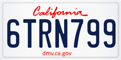 CA license plate 6TRN799